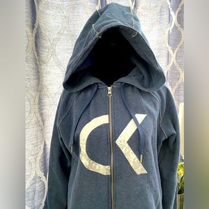 Calvin Klein hooded, front zip and warm.